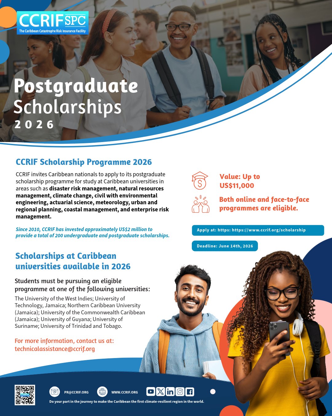 APPLICATIONS NOW OPEN - CCRIF SPC INTERNSHIP & SCHOLARSHIP PROGRAMMES 2026